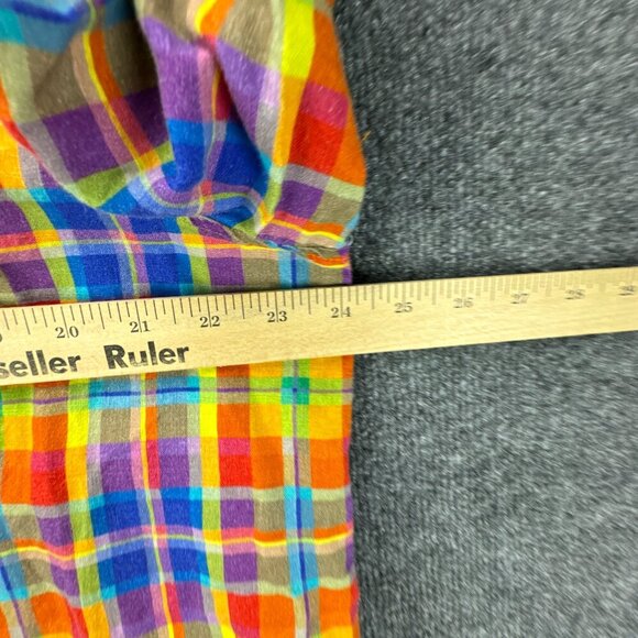 We Wore What Shirt Womens Medium Colorful Button Up Linen Blend Oversized Dad - Picture 10 of 16